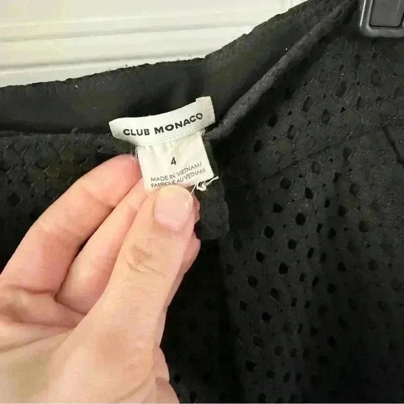 Club Monaco Black Eyelet Shorts - Picture 3 of 4